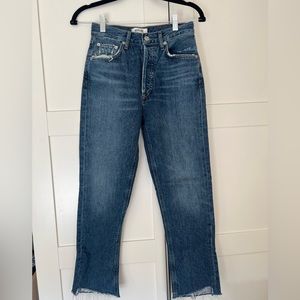 Agolde Riley High Rise Straight Crop Jeans Size 24